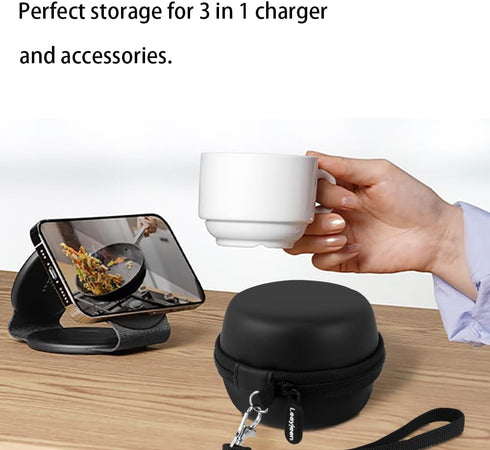 Leayjeen Travel Case for UCOMX/Hicober 3 in 1 Wireless Charger, Foldable Magnetic Charging Station Storage Holder
