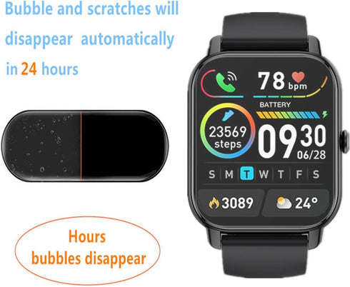 Compatible for Nerunsa P66D Smart Watch Screen Protector (6 Pack), Flexible Full Coverage Clear TPU Film for Poounur