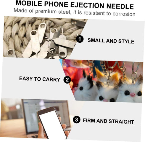DOITOOL 3sets 100pcs*3 Ejector Pin for Sim Tray Sim Needle Tool Pin Key for Cell Phone Compact and Portable Easy