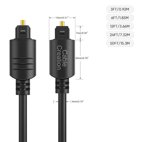6 PS4, 1.8M CableCreation Digital Optical Audio Cable Feet, Fiber Optical Toslink Cable for Home Theater, Sound Bar