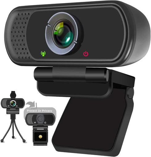 XPCAM Full HD 1080P Webcam with Microphone and Tripod, Pro Streaming Computer Camera