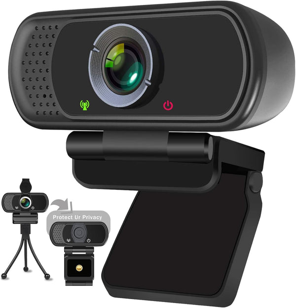 XPCAM Full HD 1080P Webcam with Microphone and Tripod, Pro Streaming Computer Camera