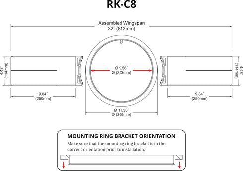 EARTHQUAKE RK-C8 V2 New Construction Rough-in Kit for 8-Inch Ceiling Speakers, One Pair