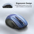 TECKNET Wireless Mouse (BT5.0/3.0 & 2.4G), Rechargeable 4800 DPI Silent Mouse with 8 Buttons, USB A Compatibility - Blue