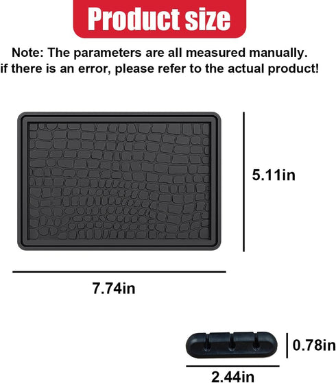 Deaelf Car Dashboard Non-Slip Mat, Waterproof PVC Car Dash Sticky Grip Pad with Cable Organizer, Multi-Functional Auto