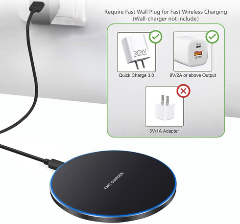 20W Fast Wireless Charger Pad, Phone Charging Station for iPhone 14/15/13/12/11/SE/X/AirPods, Fast Charge for Samsung