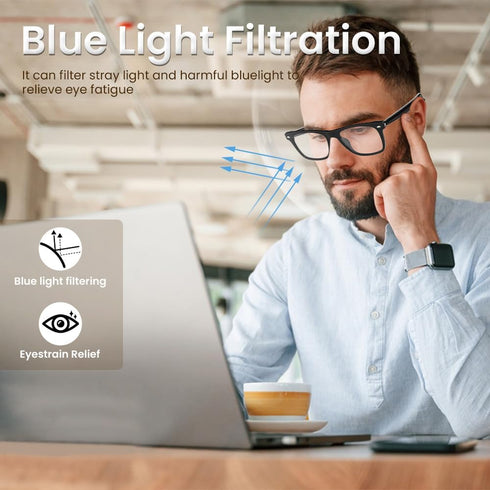 Jacuate Bluetooth Audio Smart Glasses for Women Men,Blue Light Blocking Bluetooth Glasses with Open Ear Speaker,Voice