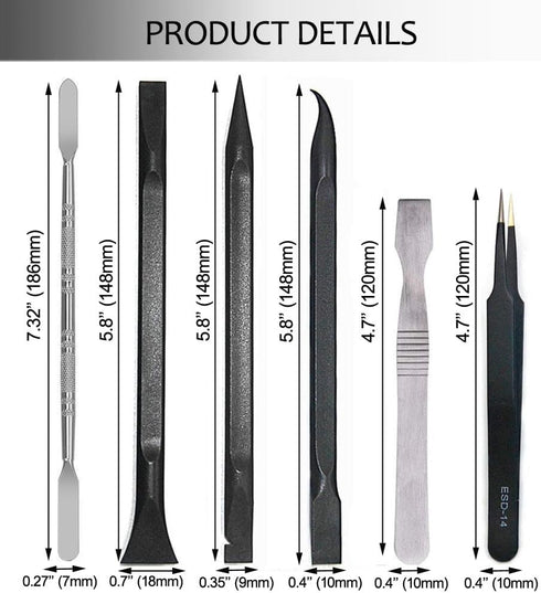 Ewparts 9 PCS Professional Electronics Tool Kit with Pry Tools and Mobile Tweezers for Repair