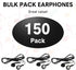 Konohan 150 Packs Earbuds - Bulk Earphones with 3.5 mm Wired Headphones for Classroom, School, and Travel (Black)