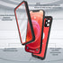 Waterproof Case for iPhone 12, Shockproof Dustproof IP68 Full-Body Hard Case with Built-in Screen Protector, Red