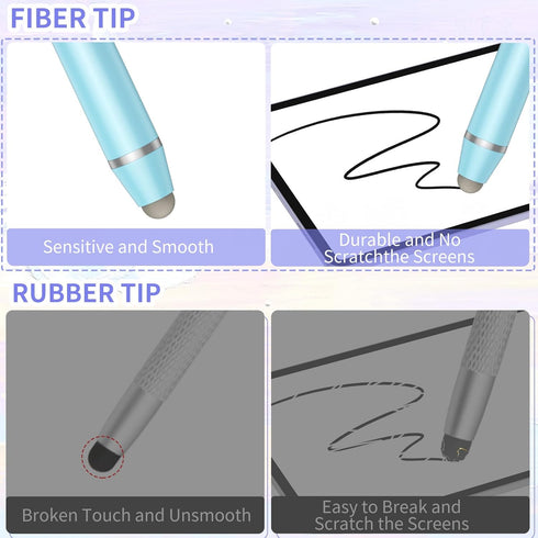 Stylus Pens for Touch Screens (3 Pcs), High Sensitivity Fiber Tips Capacitive Stylus for iPad, iPhone, Tablets, Samsung