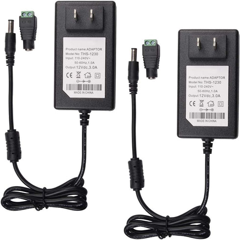Quentacy 12V 3A Power Supply Adapter AC/DC Converter 110V 240V to 12V Transformer