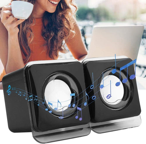 Computer Speakers for Desktop PC, Laptop, Mac, USB 2.0 Mini Wired Combination Speaker, Dual Stereo with Volume Control.