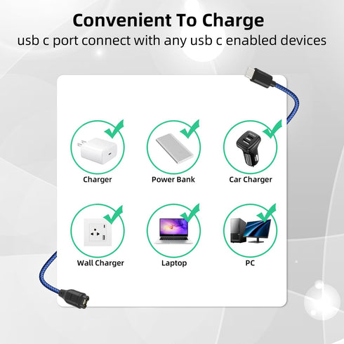 USB-C Charger Cable 2 Pack Compatible with Garmin Watch