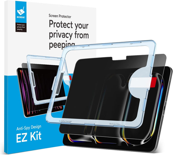 MOBDIK Privacy Screen Protector for iPad Pro 13 Inch 2024 M4, Anti-Spy 9H Tempered Glass, 1 Pack