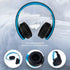PowerLocus Wireless Bluetooth Over-Ear Stereo Foldable Headphones, Wired Headsets with Built-in Microphone for iPhone