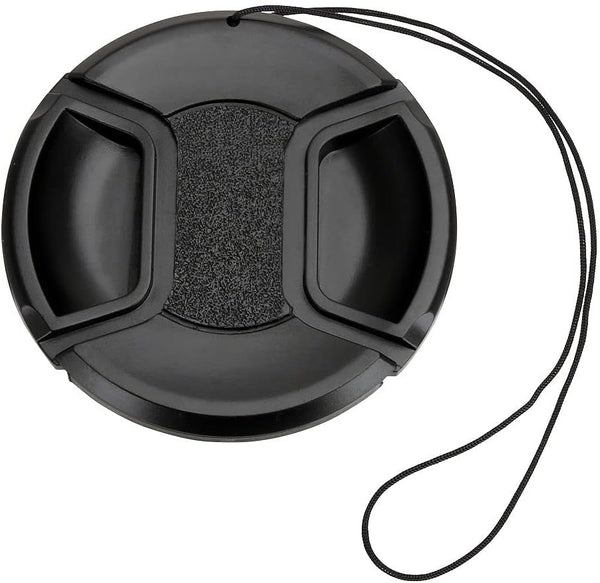 Universal Center Pinch Snap-on Front Lens Cap 40.5mm to 82mm for Canon, Nikon, Sony, Pentax, Olympus, Fuji with String