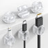 6Pack Cord Organizer, Clear - Spring Cable Holder Clips for Desk Cord Management, Adhesive Wire Keeper