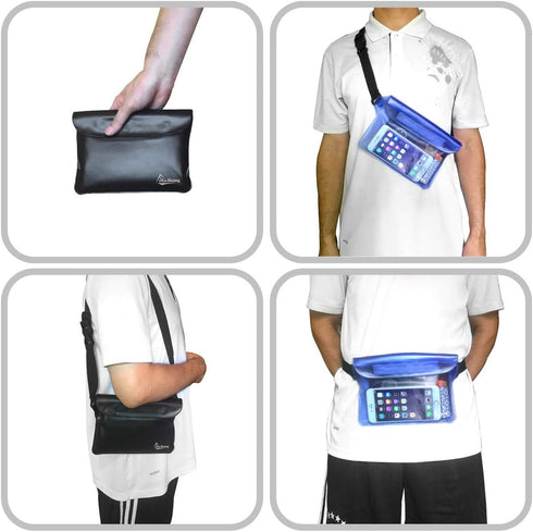 Waterproof Waist Pouch 2-Pack, Safe & Dry Waterproof Fanny Pack for Boating, Swimming, Fishing, Snorkeling, Beach
