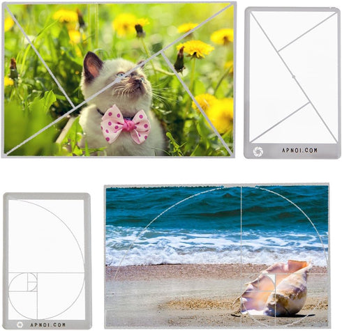 6Pcs 3 DICOSMETIC Styles Composition Viewfinder Acrylic View Finder Clear Ratio Composition Tool Golden Triangle