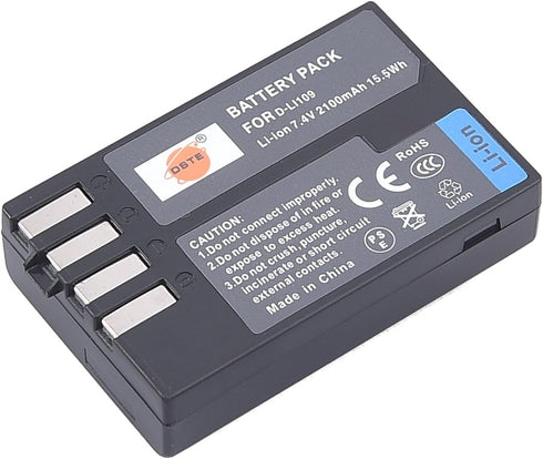 DSTE Replacement for 2X D-Li109 Li-ion Battery Compatible Pentax K-R K-30 K-50 K-500 KR K30 K50 K500 K-S1 K-S2 K-70 Camera