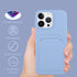 MZELQ Silicone Case for iPhone 15 Pro, Card Holder Camera Protection Cover + Screen Protector, Purple