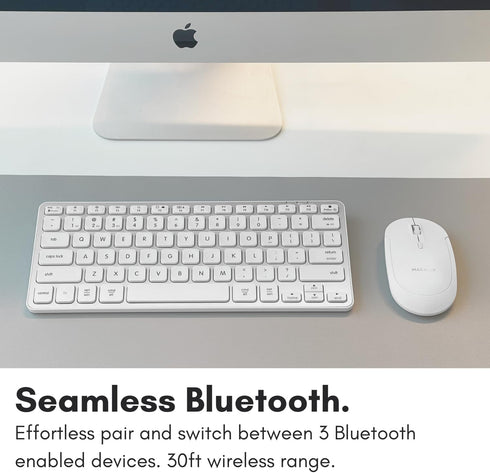 Macally Bluetooth Keyboard for Mac, Premium Multi-Device Compatible Wireless Keyboard for MacBook, iMac, Laptop, PC