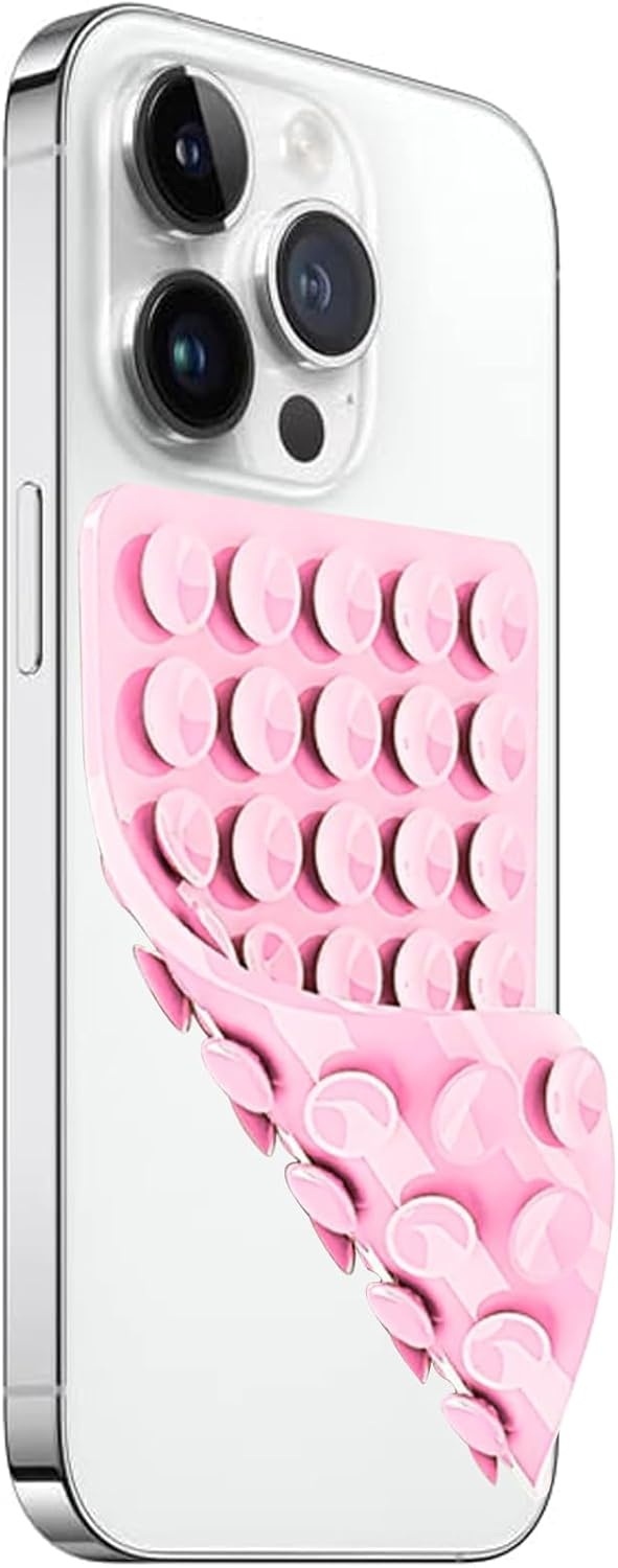 1 Pack Double Sided Silicone Suction Cup Phone Case Mount, Strong Grip Hands-Free Holder for Selfies and Videos, Light