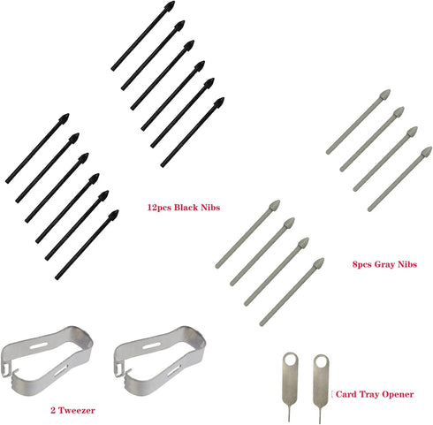 (20pcs Pack) Tab S7 S Pen Nibs Replacement Stylus Tips for Samsung Galaxy Tab S7, S7 Plus (Black/Gray)