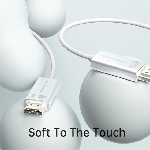 Fiber Optic HDMI 2.1 Cable, Super Soft & Lightweight Active Optical Cord, Compatible with Projector, Game Console, TV