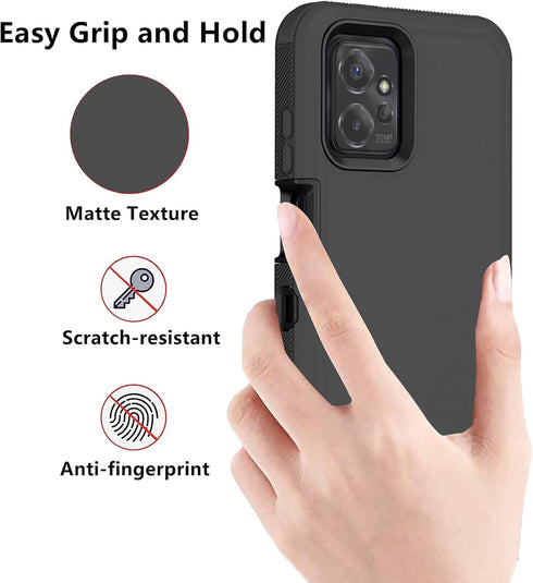 Motorola Moto G Power 5G 2023 Case, Defender Heavy Duty Shockproof Dustproof 3 in 1 Rugged Protective Cover (Black)