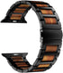 iiteeology Apple Watch Band - Natural Wooden Steel Link Bracelet for iWatch Ultra 2/Ultra/Series 1-10 42mm 41mm 40mm