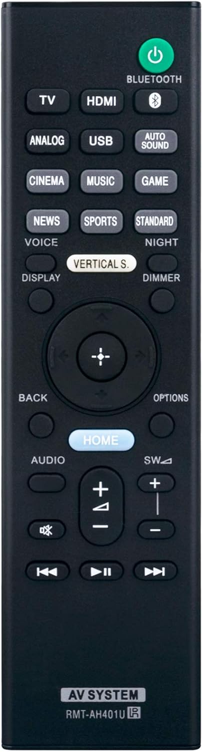RMT-AH401U Replaced Remote Control for Sony Audio Soundbar - Fit for RMTAH401U HTX9000F SAWX9000F