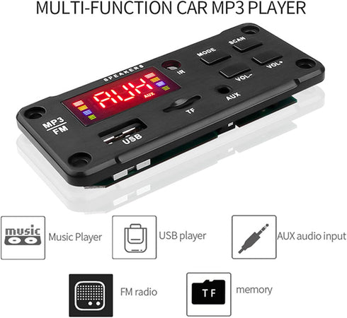 DC 6V 12V Bluetooth Decoder Board, KIMISS Bluetooth 5.0 MP3 Module with Remote Control