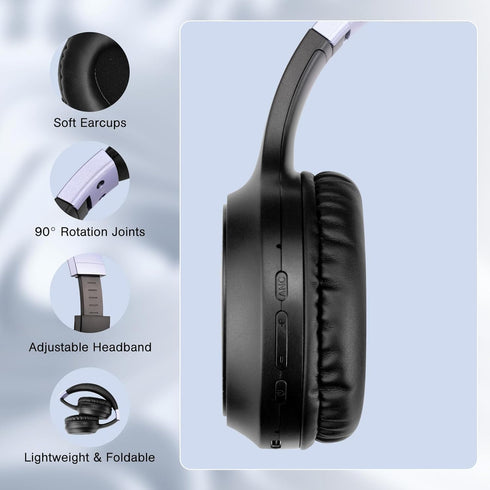 FAAEAL Bluetooth Noise-canceling Headphones Over Ear, 68 Hours Playtime Wireless Headset with Mic, HiFi Stereo Sound