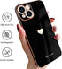 Teageo Compatible with iPhone 13 Case for Women Girl, Cute Love-Heart Luxury Bling Soft Back Cover for iPhone 13, Black