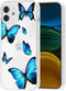 Clear Case for iPhone 12 Mini, Soft TPU Shockproof Protective Case with Cute Blue Butterfly Pattern Cover