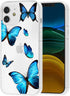 Clear Case for iPhone 12 Mini, Soft TPU Shockproof Protective Case with Cute Blue Butterfly Pattern Cover