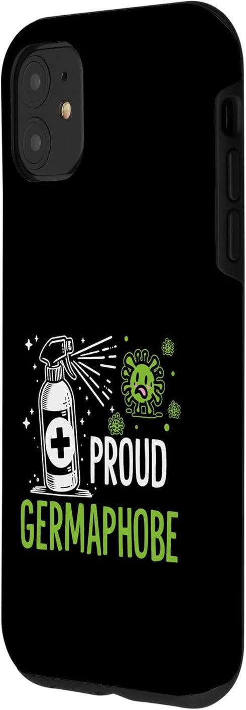 Funny Germ Nerd Spray Gift Idea 11 Proud Germaphobe Funny Disinfectant Lover Case for iPhone