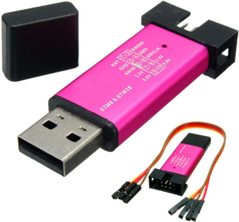 HiLetgo ST-Link V2 Emulator Downloader Programmer for STM32F103C8T6, STM8, STM32 with Cable (Random Color)