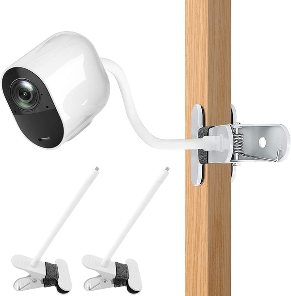 2Pack Flexible Clamp Mount for Arlo Cam, Pro/Pro 2/Pro 3/Ultra, Flexible Gooseneck Mounting Bracket (White)
