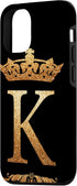 iPhone 13 Pro Crown Phone Case Initial K alphabet mobile cover Letter K Case