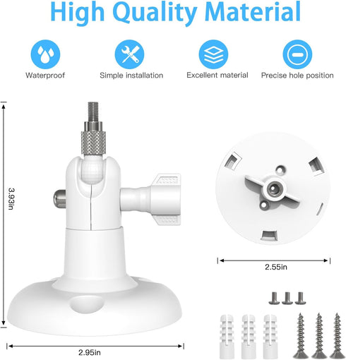 Adjustable Wall Mount - Compatible with Pan Tilt Camera, 1 Pack, White
