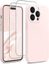 AOTESIER iPhone 14 Pro Case, Chalk Pink, Upgraded Silicone, Stronger Camera Protection, 2 Screen Protectors, 6.1"