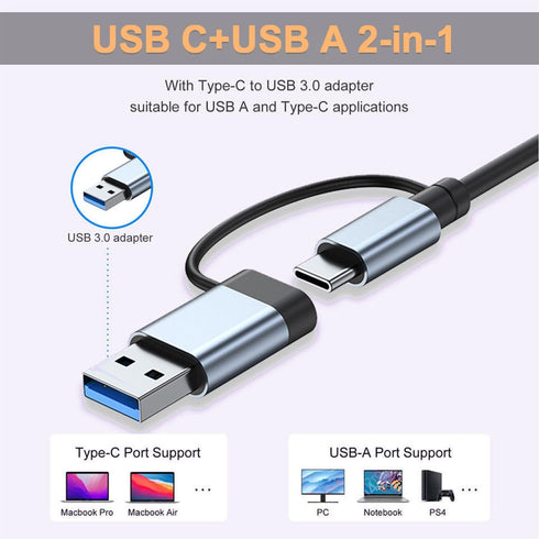 vienon 5 1 3 3.0 in Aluminum USB-C Hub with Memory Card Reader and USB Ports, for PC, Laptops, MacBook Pro/Air, iMac