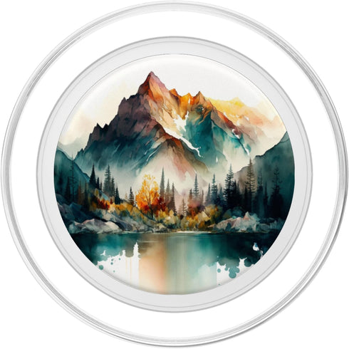 Watercolor Mountains Landscape PopSockets PopGrip for MagSafe