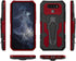 LG K51 Phone Case with Tempered Glass Screen Protector, 2Pack, Heavy-Duty Military Grade, Red