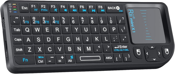 Beastron Rii 2.4G Mini Wireless Keyboard with Touchpad Mouse,Lightweight Portable Controller with USB