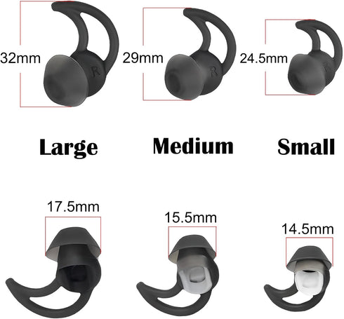 Earbud Tips Covers Replacement Tips, Silicone Ear Tips for Bose QC20 QC20i QC30 Soundsport SIE2 IE2 IE3 in Earphones