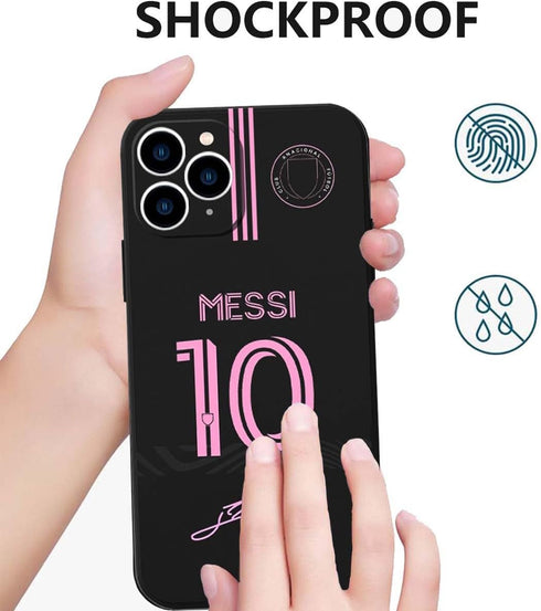 ZERMU Lione%l Mess%i Super Soccer Star Miam-i #10 Case for iPhone 14 Plus, Full Protection Soft Silicone TPU Shock